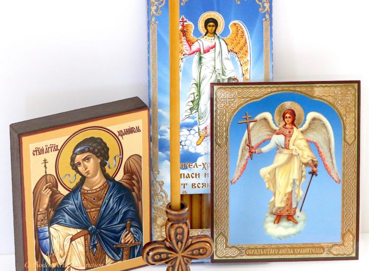 Orthodox Gift Set With The Icon Of Holy Guardian Angel From Holy Dormition Pskovo-Petchersky Monastery