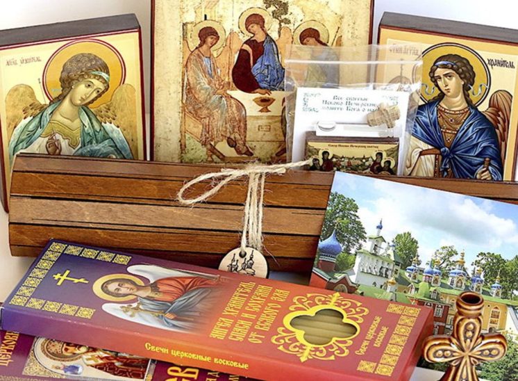 Orthodox gift set with 8 special items from Holy Dormition Pskovo-Petchersky Monastery